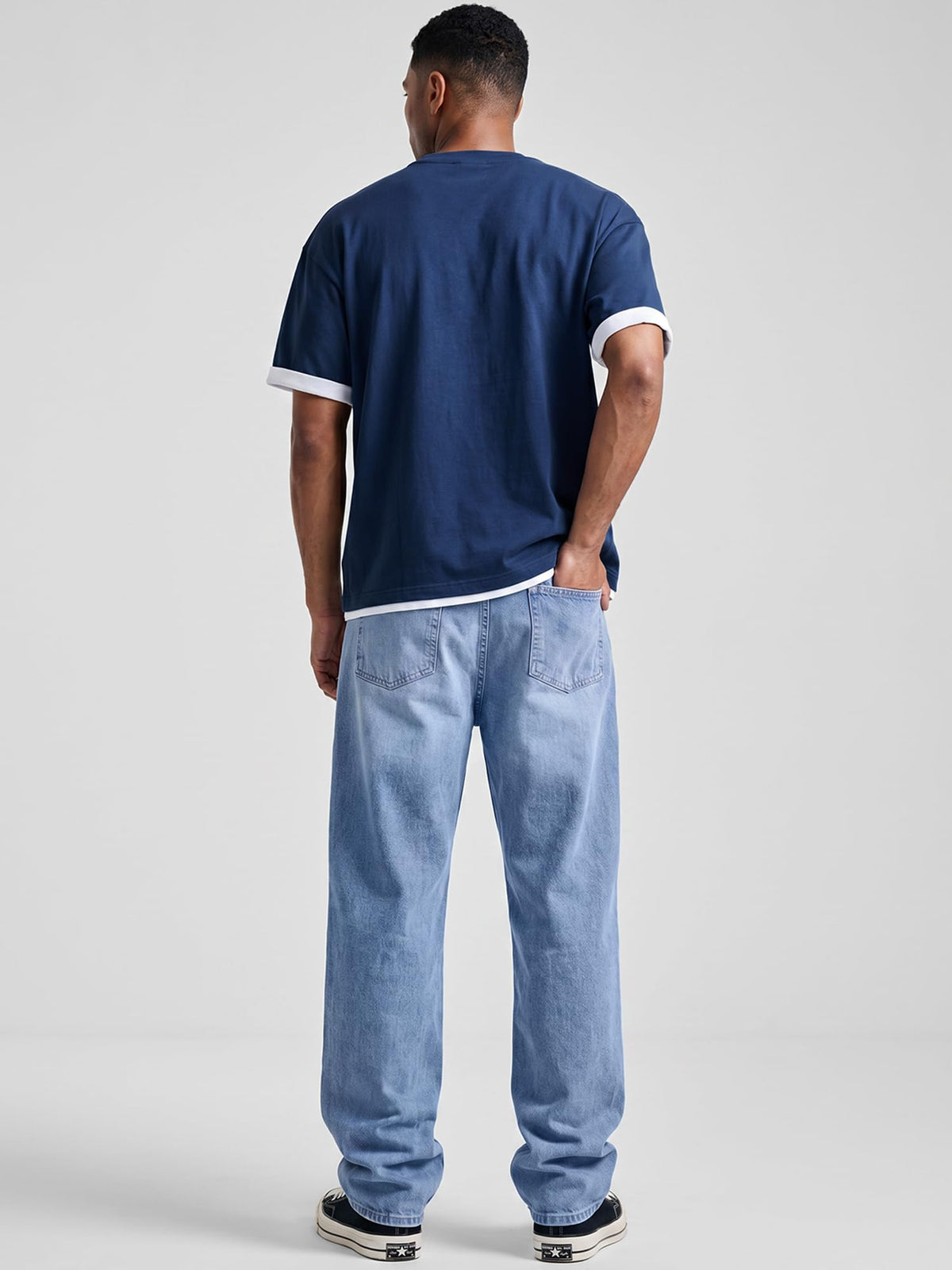 JMIERR Men's Baggy Wide-Leg Y2K Loose Fit Denim Jeans