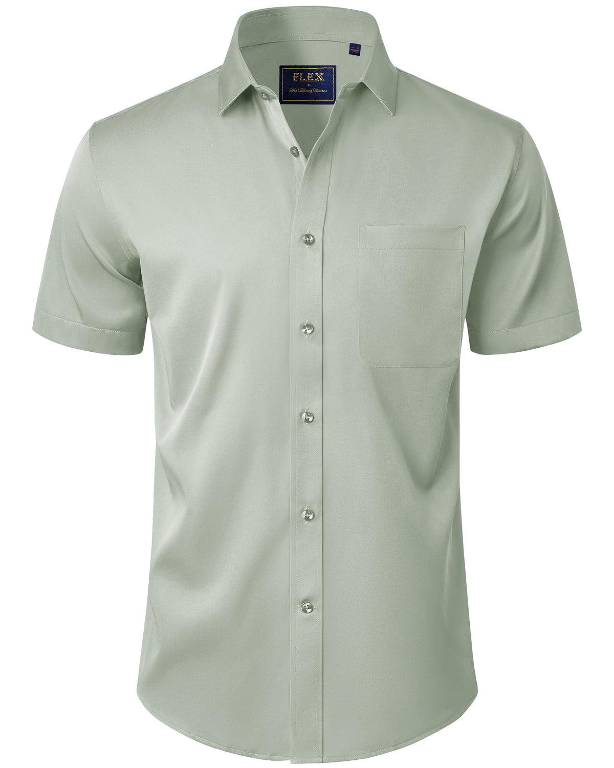 J.VER Mens Short Sleeve Dress Shirts Solid Wrinkle Free Casual Button Down Shirt with Pocket