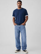 JMIERR Men's Baggy Wide-Leg Y2K Loose Fit Denim Jeans