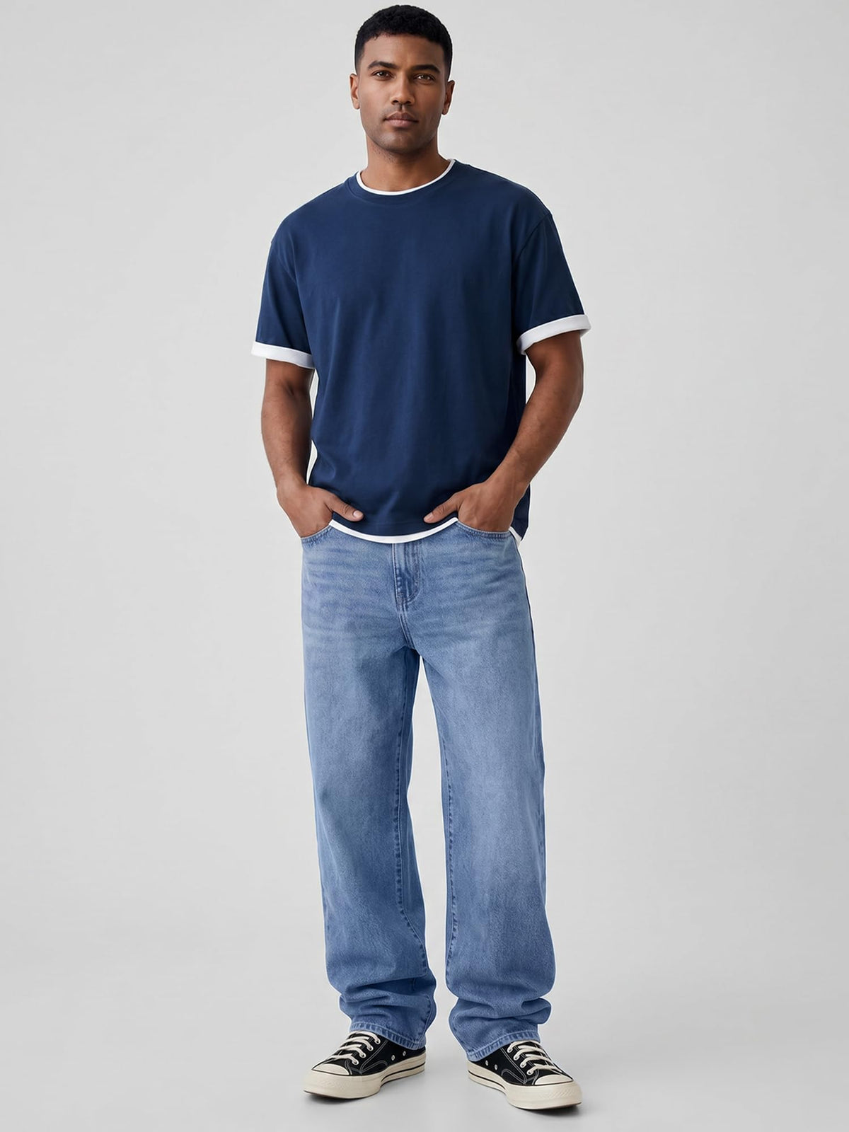 JMIERR Men's Baggy Wide-Leg Y2K Loose Fit Denim Jeans