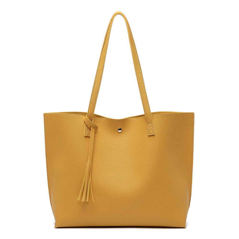 Dreubea Women's Soft Faux Leather Large Tassel Tote Shoulder Bag