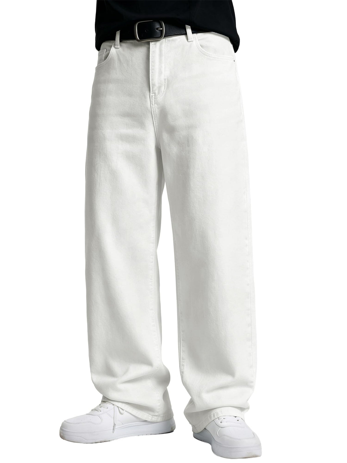 JMIERR Men's Baggy Wide-Leg Y2K Loose Fit Denim Jeans