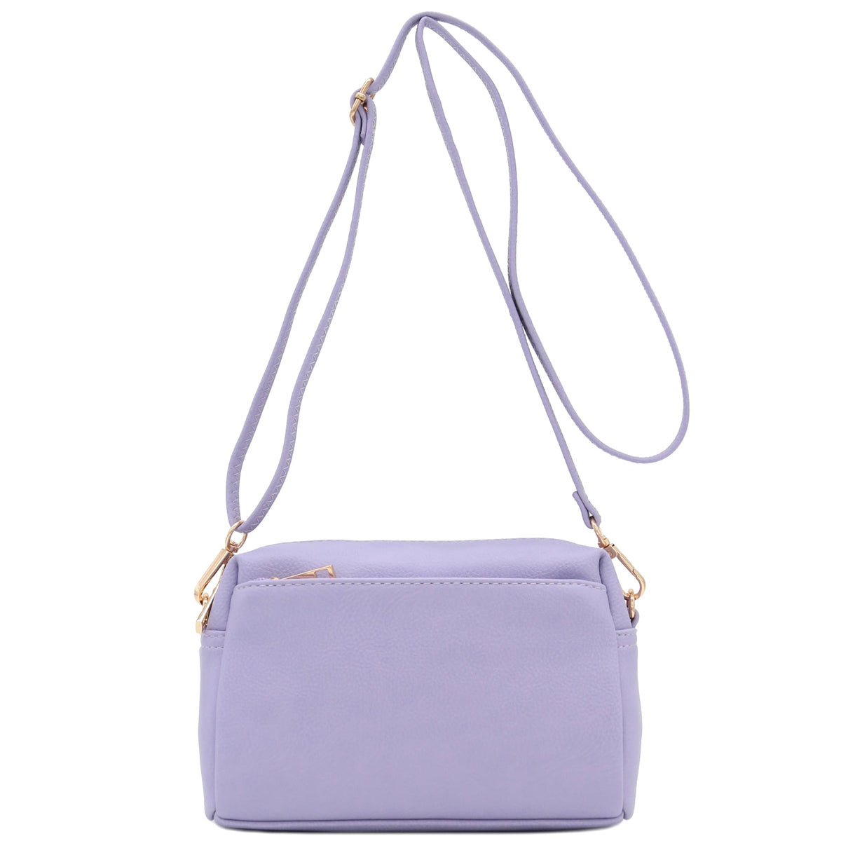 FashionPuzzle Triple Zip Small Crossbody Shoulder Bag