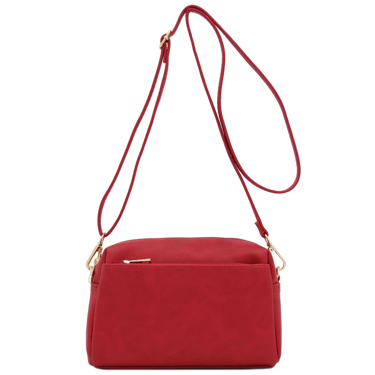FashionPuzzle Triple Zip Small Crossbody Shoulder Bag