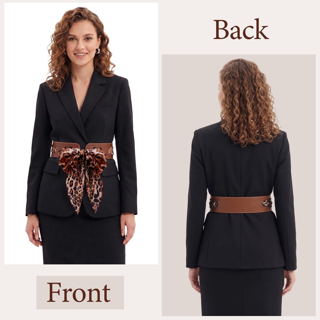 Glitopper 2 Pcs Leather Scarf Belts for Women