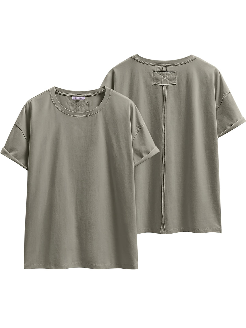 ANRABESS Womens Tops Oversized T Shirts Loose Fit Short Sleeve Crewneck Summer Casual 2026 Trendy Boxy Tee Blouse