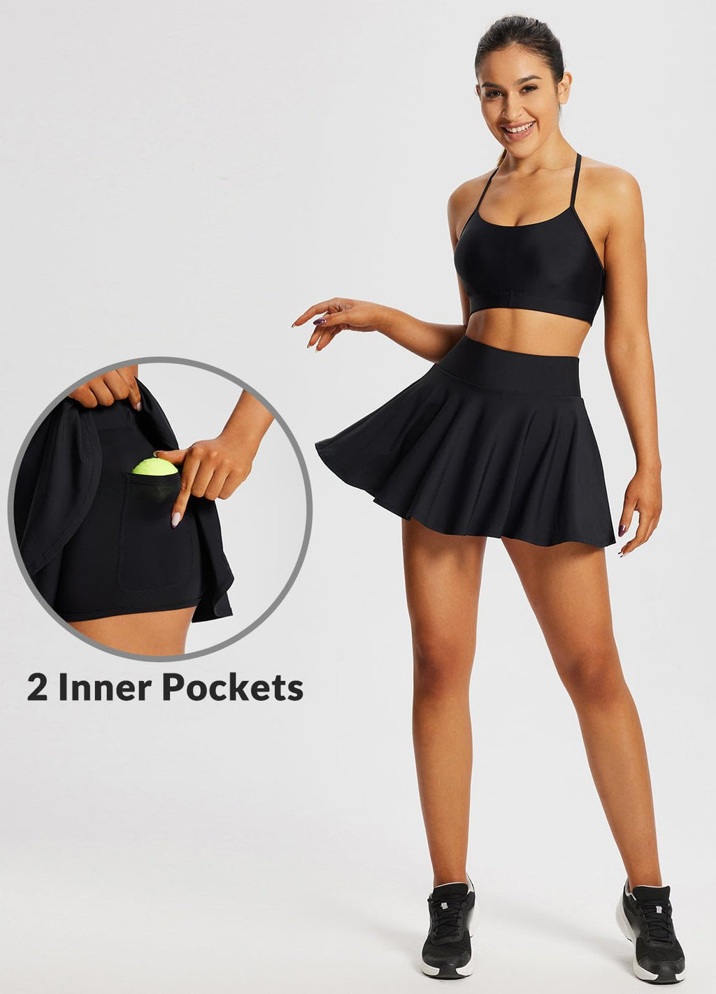 baleaf Women's Tennis Skirt High Waisted Pleated Golf Skorts