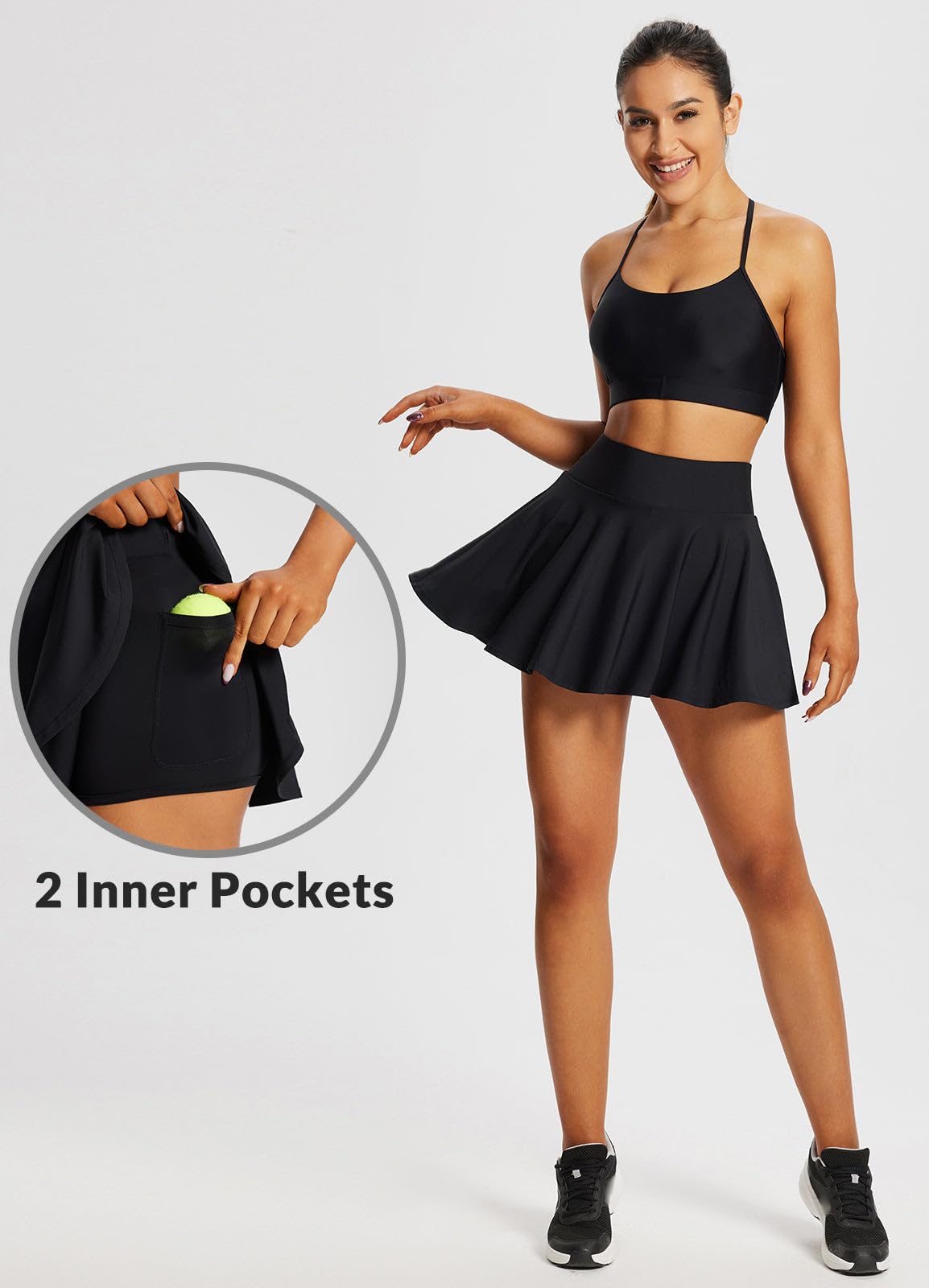 baleaf Women's Tennis Skirt High Waisted Pleated Golf Skorts