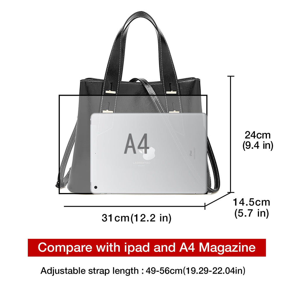 LAORENTOU Women Crossbody Handbags Genuine Leather Satchel Handbags for Women Top-handle Shoulder Tote Purses