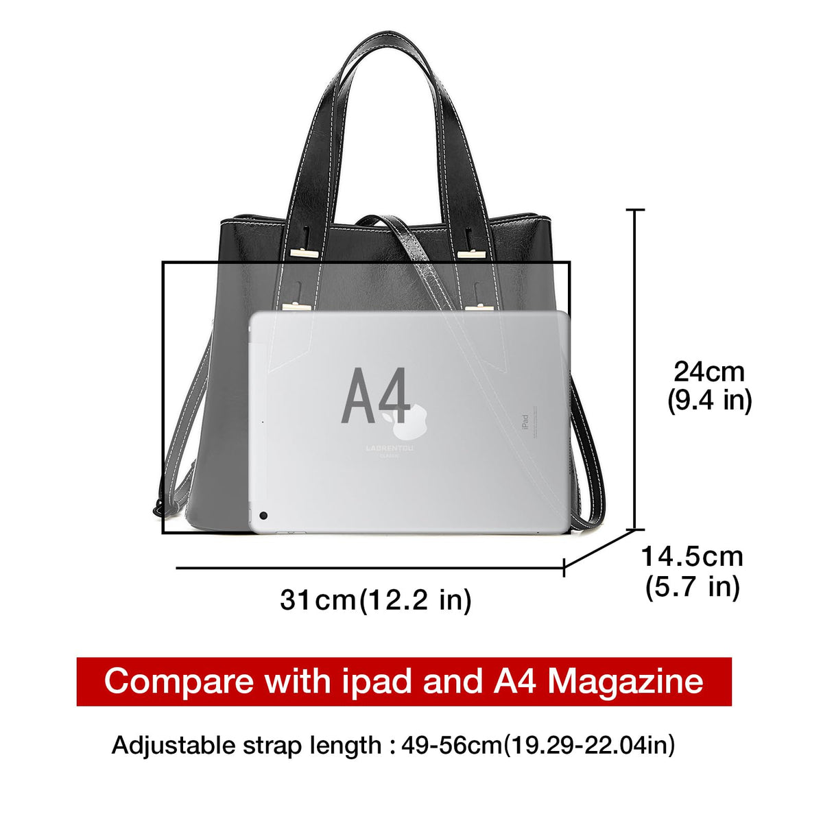 LAORENTOU Women Crossbody Handbags Genuine Leather Satchel Handbags for Women Top-handle Shoulder Tote Purses