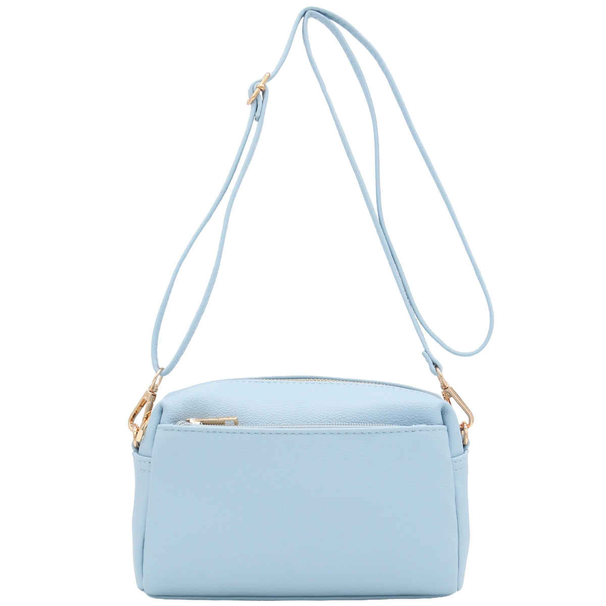 FashionPuzzle Triple Zip Small Crossbody Shoulder Bag