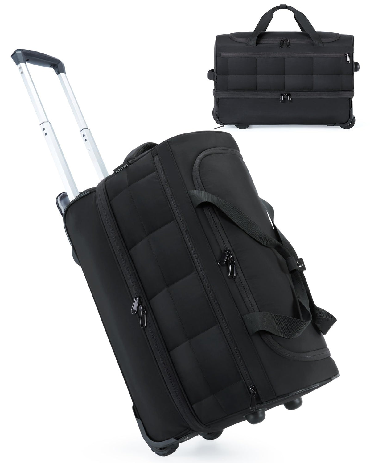BAGSMART 40L Rolling Duffle Bag with Wheels and Handle, TSA Carry On Bags for Travel with Shoe Compartment