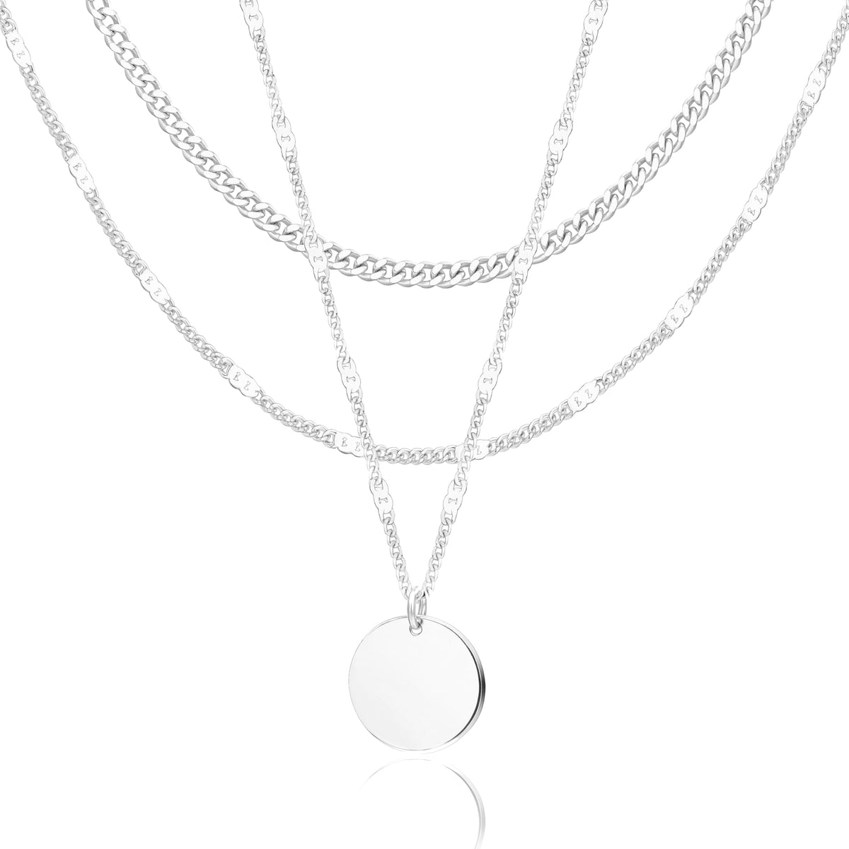 WomenGifts Layered 14K Gold-Plated Pendant Necklace Set