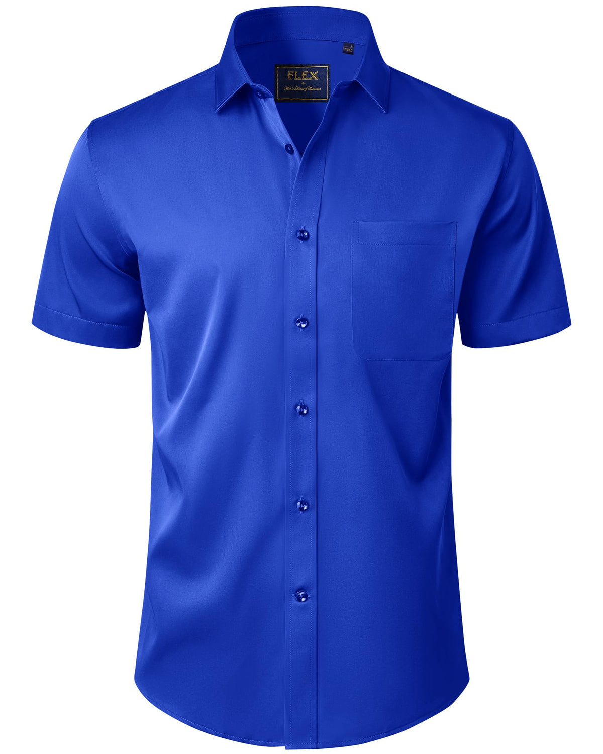 J.VER Mens Short Sleeve Dress Shirts Solid Wrinkle Free Casual Button Down Shirt with Pocket