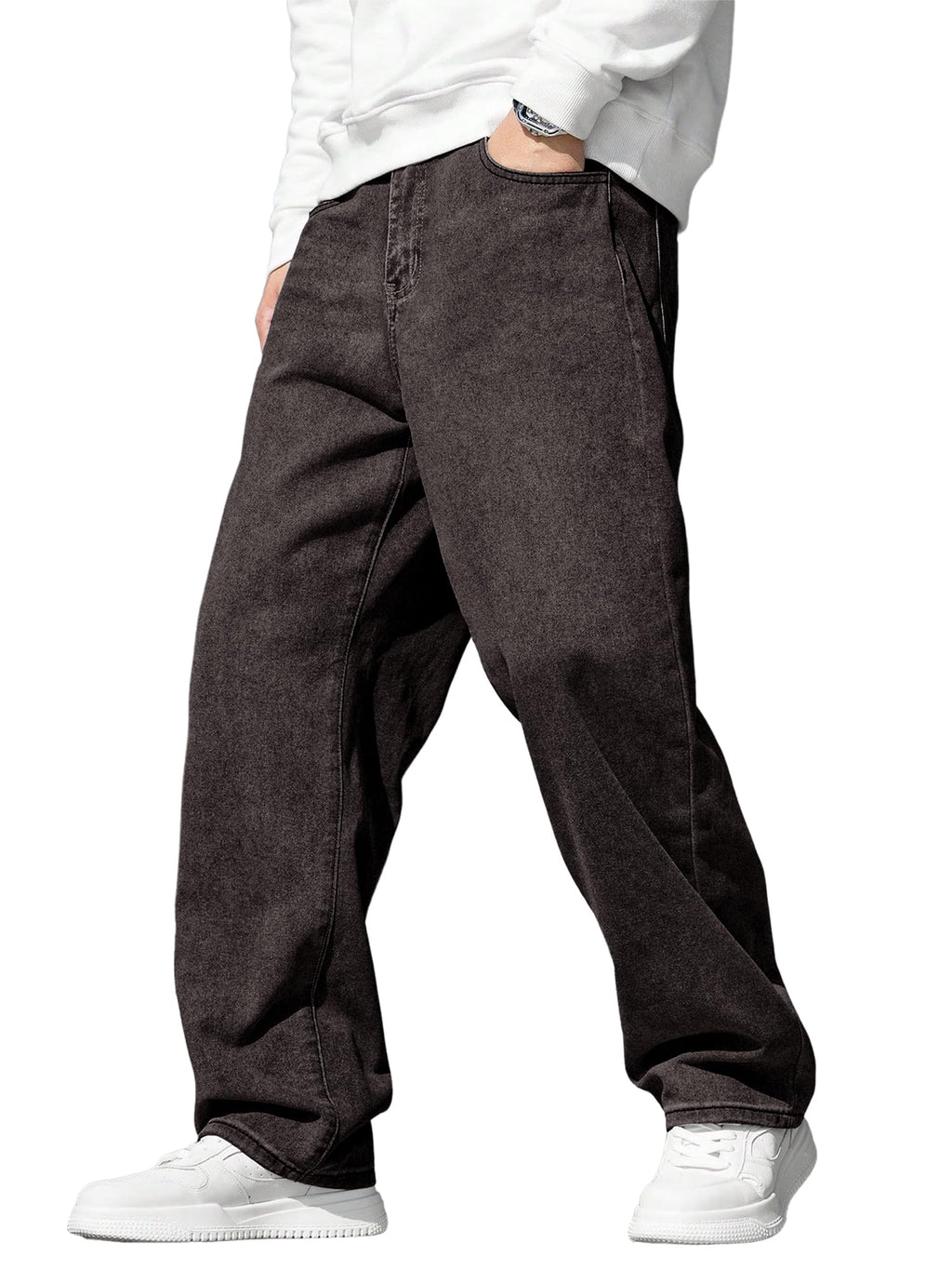 JMIERR Men's Baggy Wide-Leg Y2K Loose Fit Denim Jeans