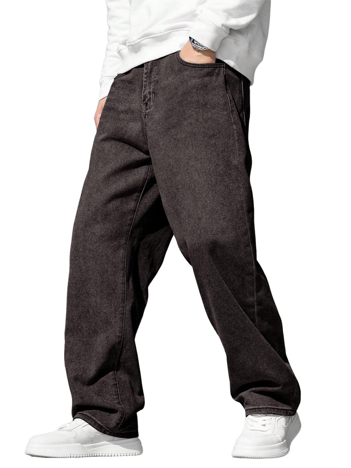 JMIERR Men's Baggy Wide-Leg Y2K Loose Fit Denim Jeans