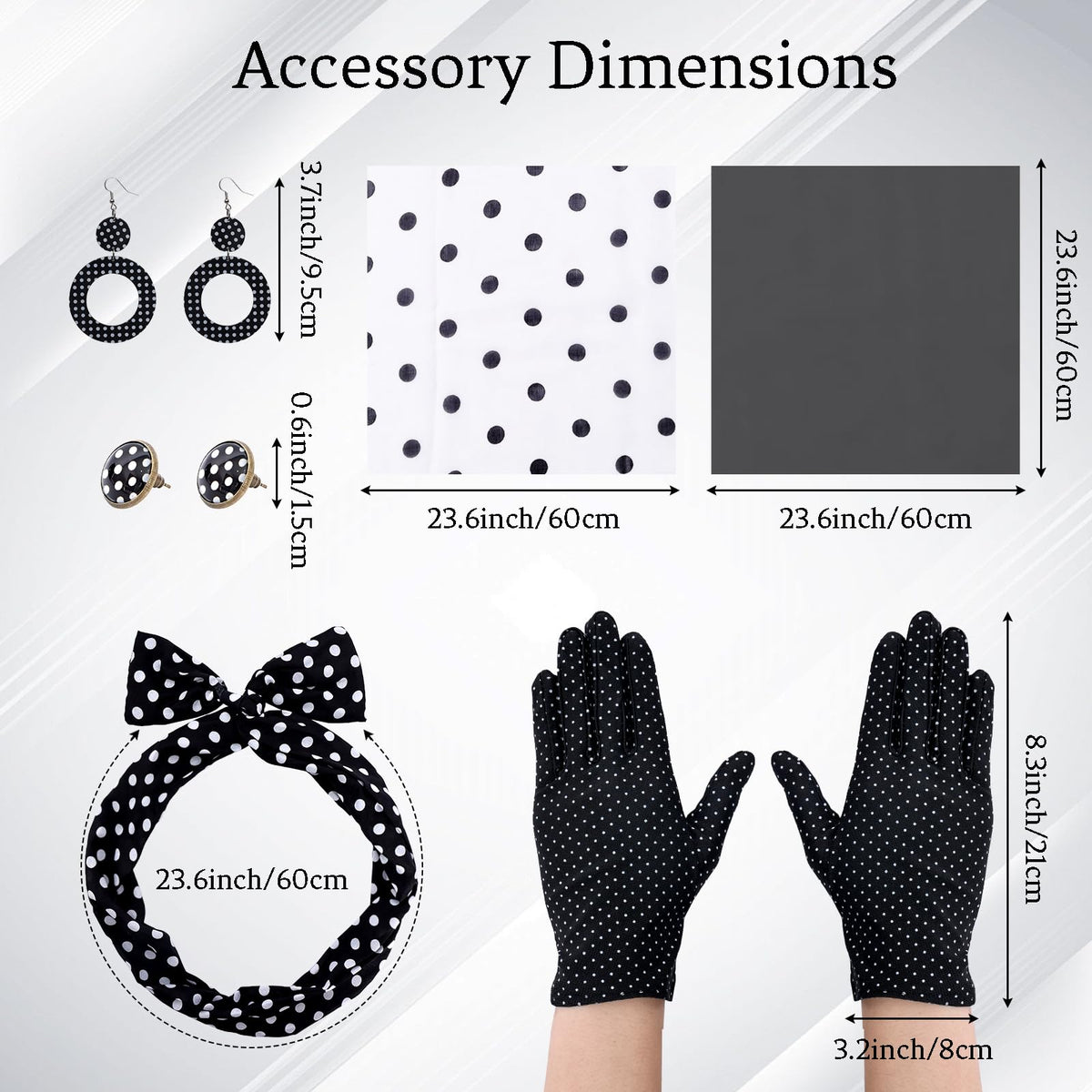 Bcxfbxd Women's 11-Piece 1950s Retro Costume Accessories Set