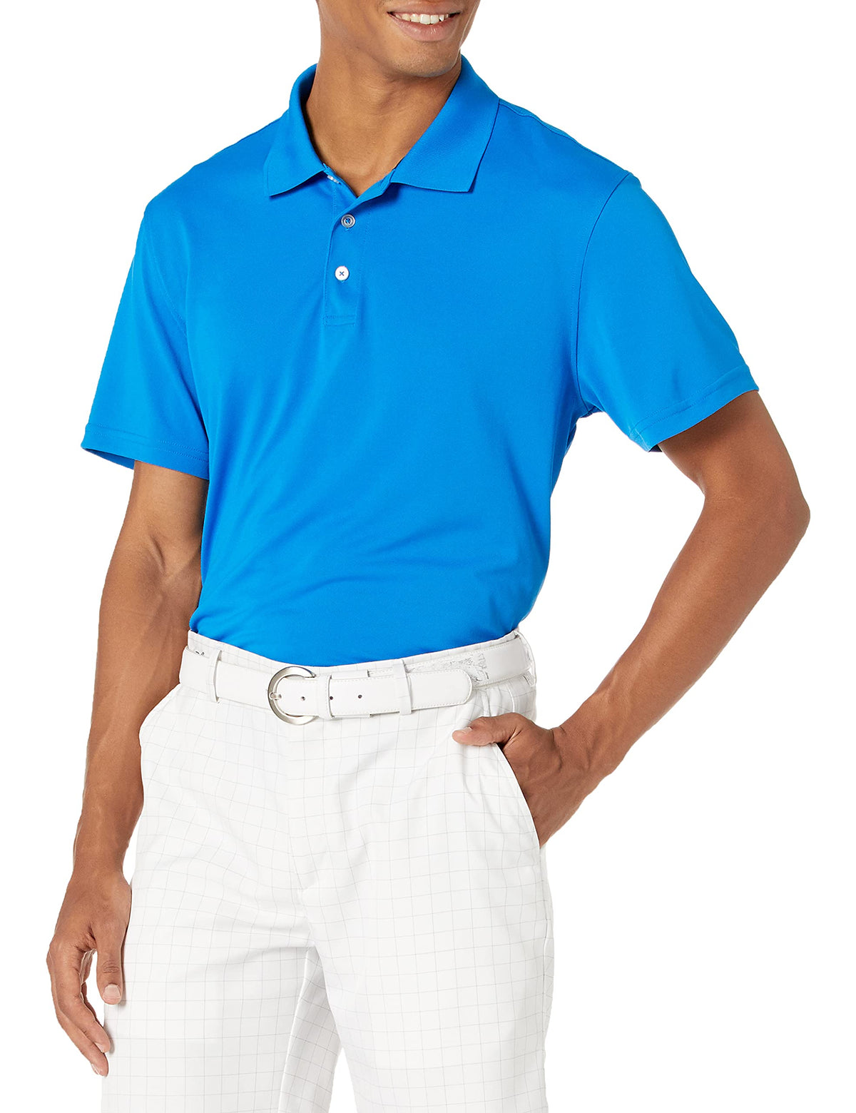 Amazon Essentials Men's Moisture Wicking Golf Polo Shirt, Short Sleeve, Slim-Fit, Quick-Dry, Active Wear
