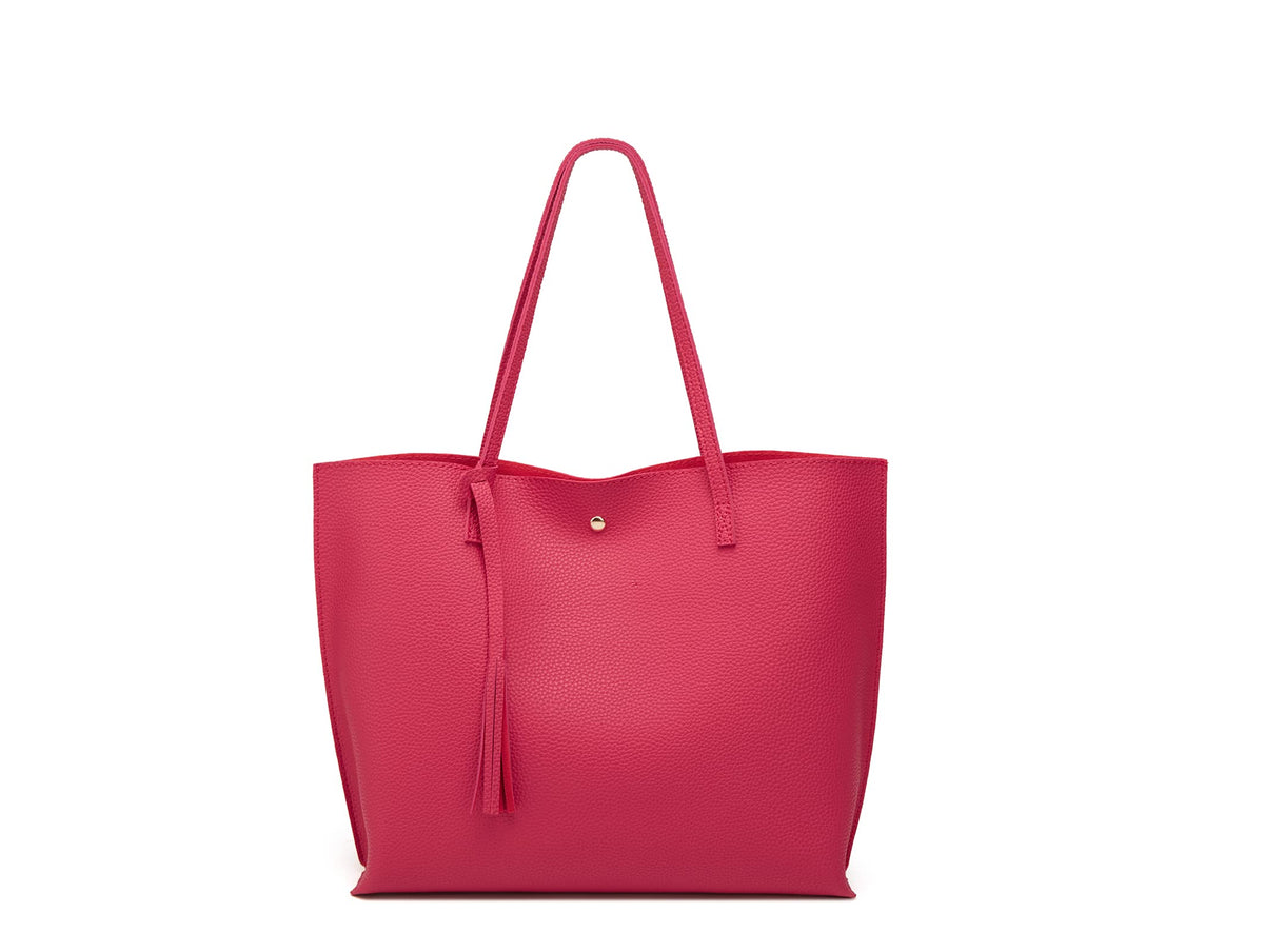 Dreubea Women's Soft Faux Leather Large Tassel Tote Shoulder Bag