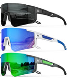 QALLY Polarized Wraparound Sports Sunglasses for Men & Women