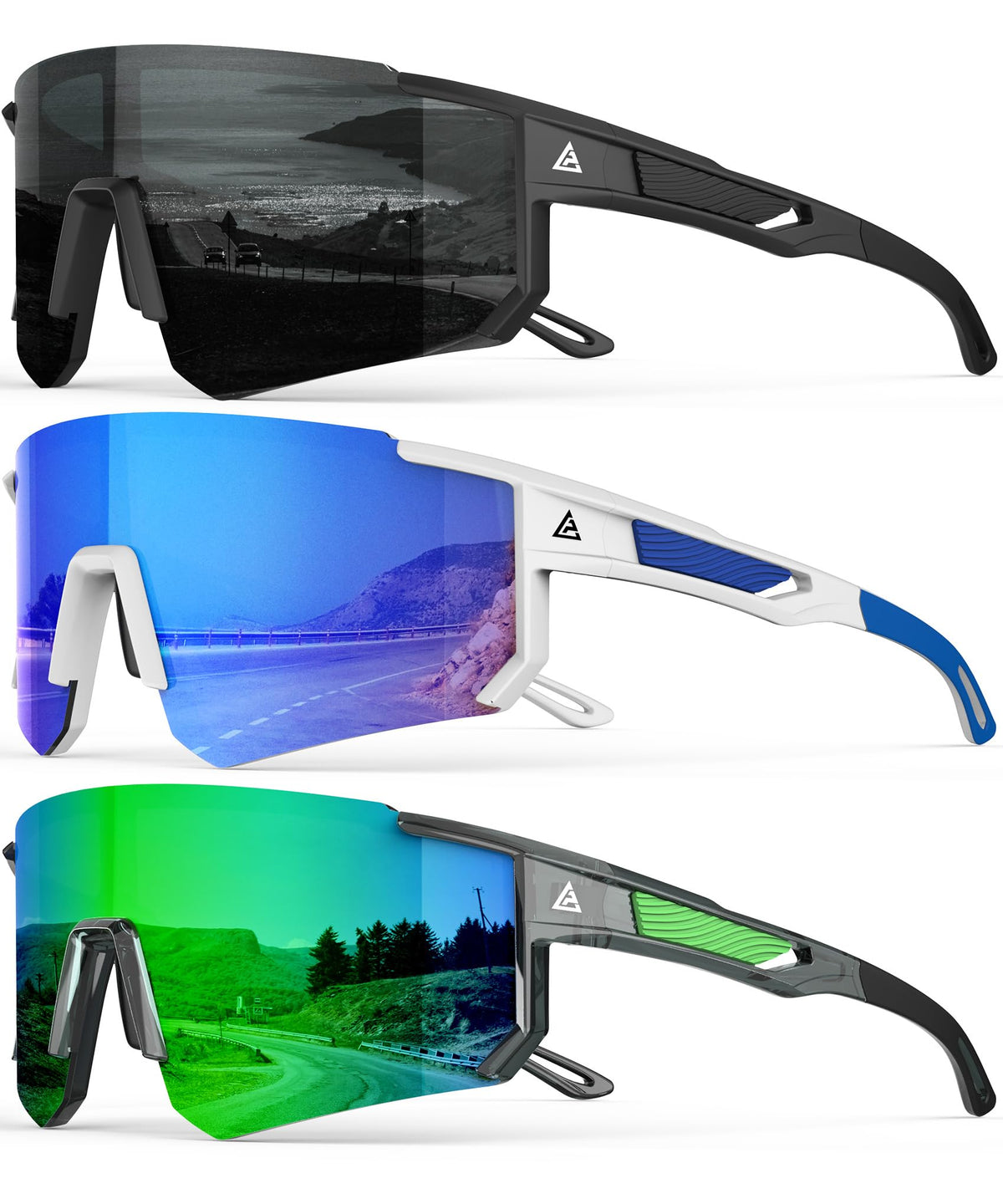 QALLY Polarized Wraparound Sports Sunglasses for Men & Women