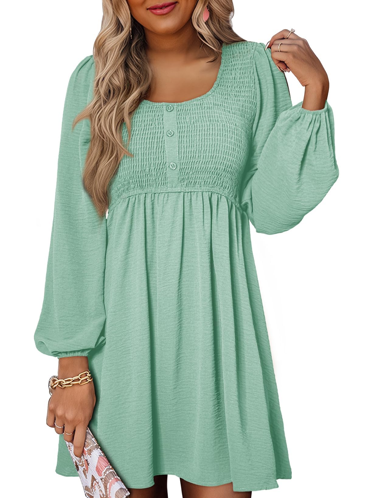 Dokotoo Fall Dresses for Women 2026 Casual Long Sleeve Mini Dress