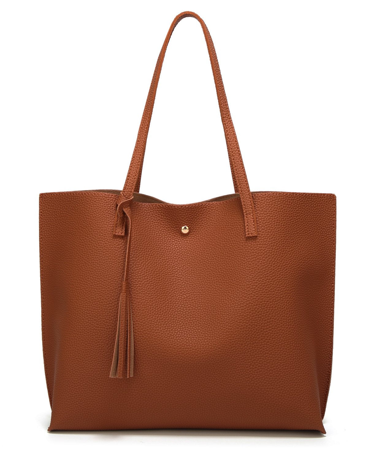 Dreubea Women's Soft Faux Leather Large Tassel Tote Shoulder Bag