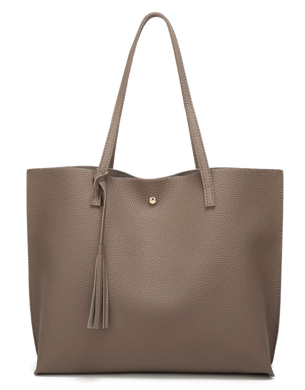 Dreubea Women's Soft Faux Leather Large Tassel Tote Shoulder Bag