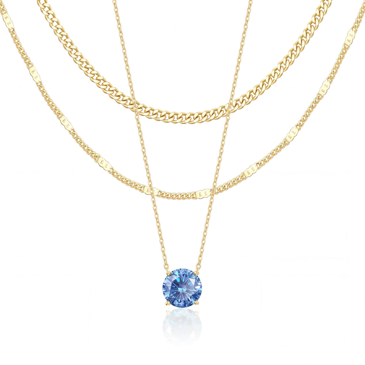 WomenGifts Layered 14K Gold-Plated Pendant Necklace Set