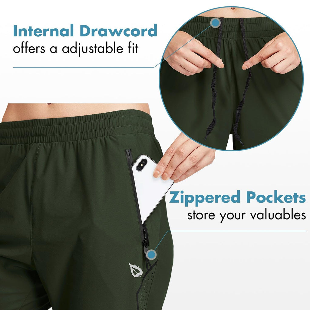 baleaf Women's Joggers Hiking Pants with Zipper Pockets Lightweight Workout