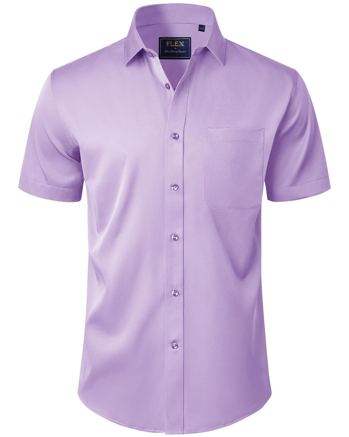 J.VER Mens Short Sleeve Dress Shirts Solid Wrinkle Free Casual Button Down Shirt with Pocket