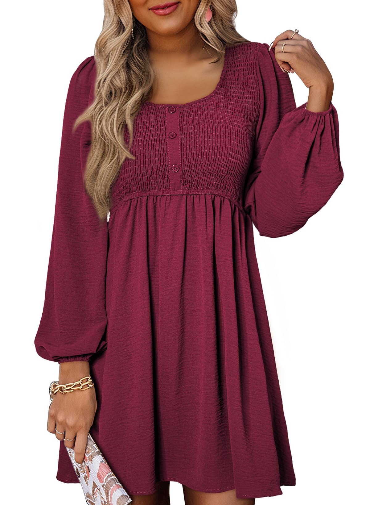 Dokotoo Fall Dresses for Women 2026 Casual Long Sleeve Mini Dress