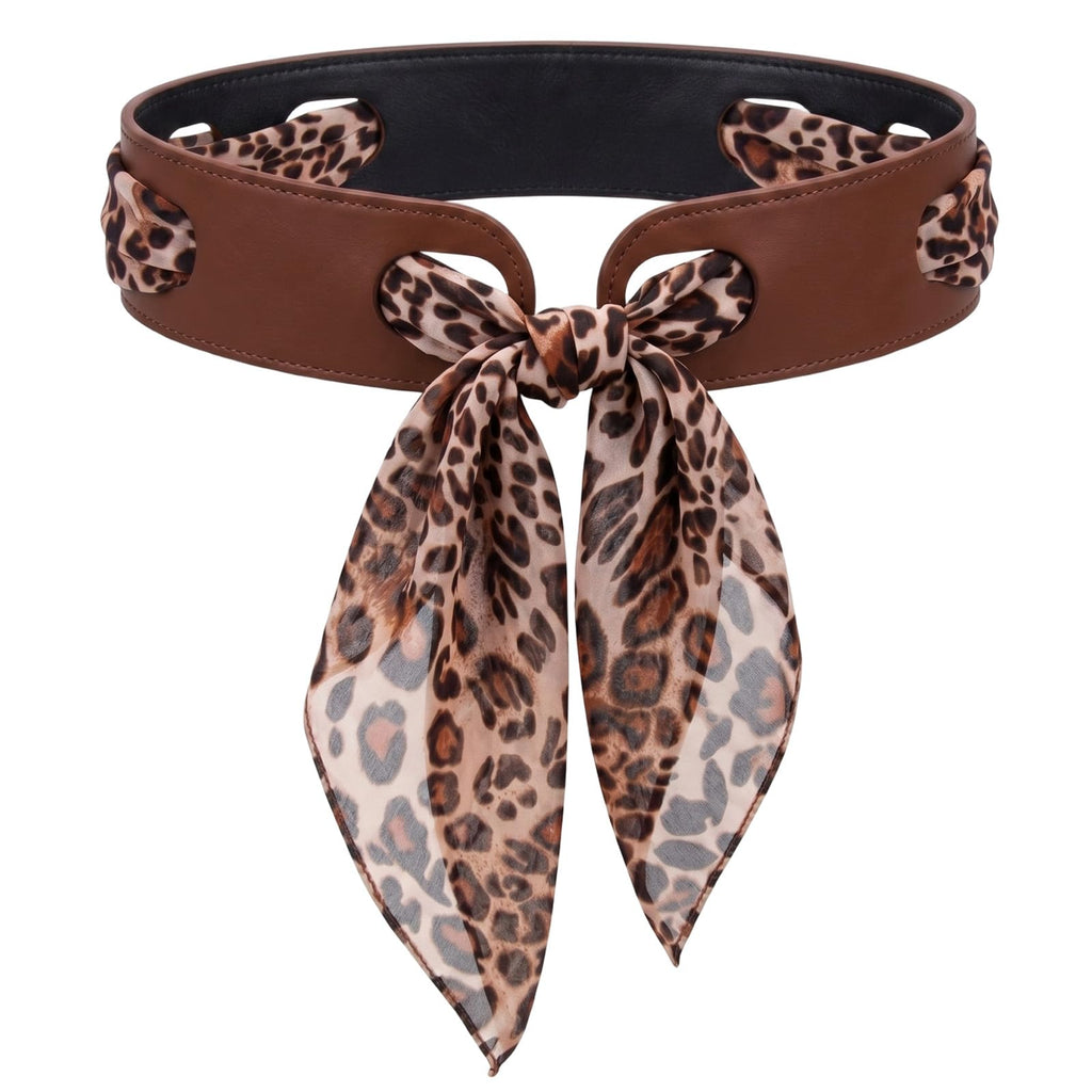 Glitopper 2 Pcs Leather Scarf Belts for Women