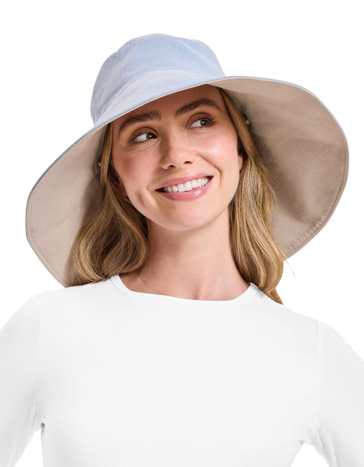 Solbari Women's Ultra-Wide Cotton Linen UPF 50+ Sun Hat