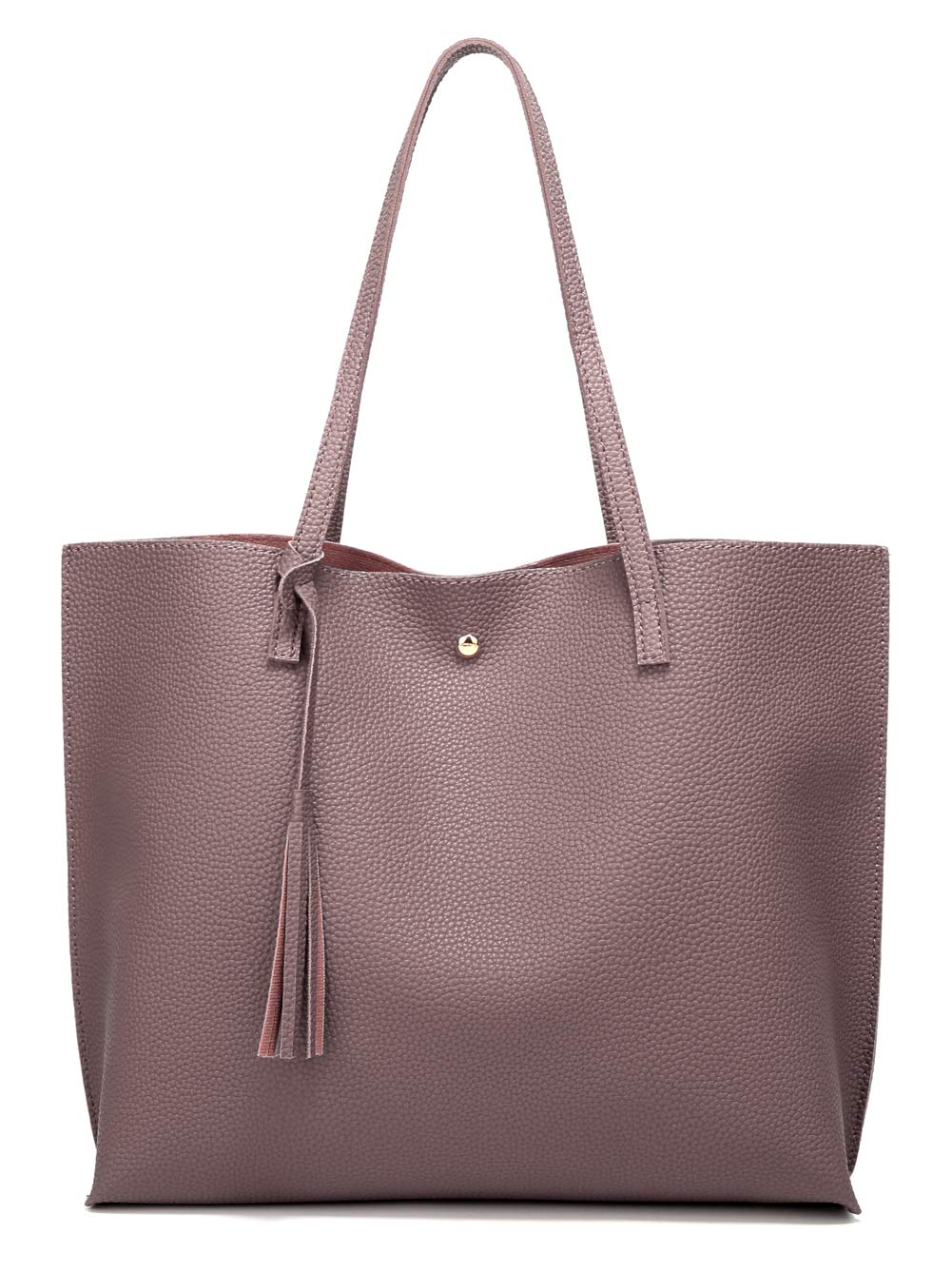 Dreubea Women's Soft Faux Leather Large Tassel Tote Shoulder Bag