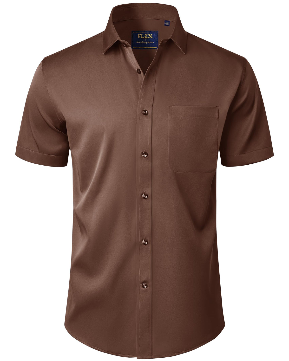 J.VER Mens Short Sleeve Dress Shirts Solid Wrinkle Free Casual Button Down Shirt with Pocket
