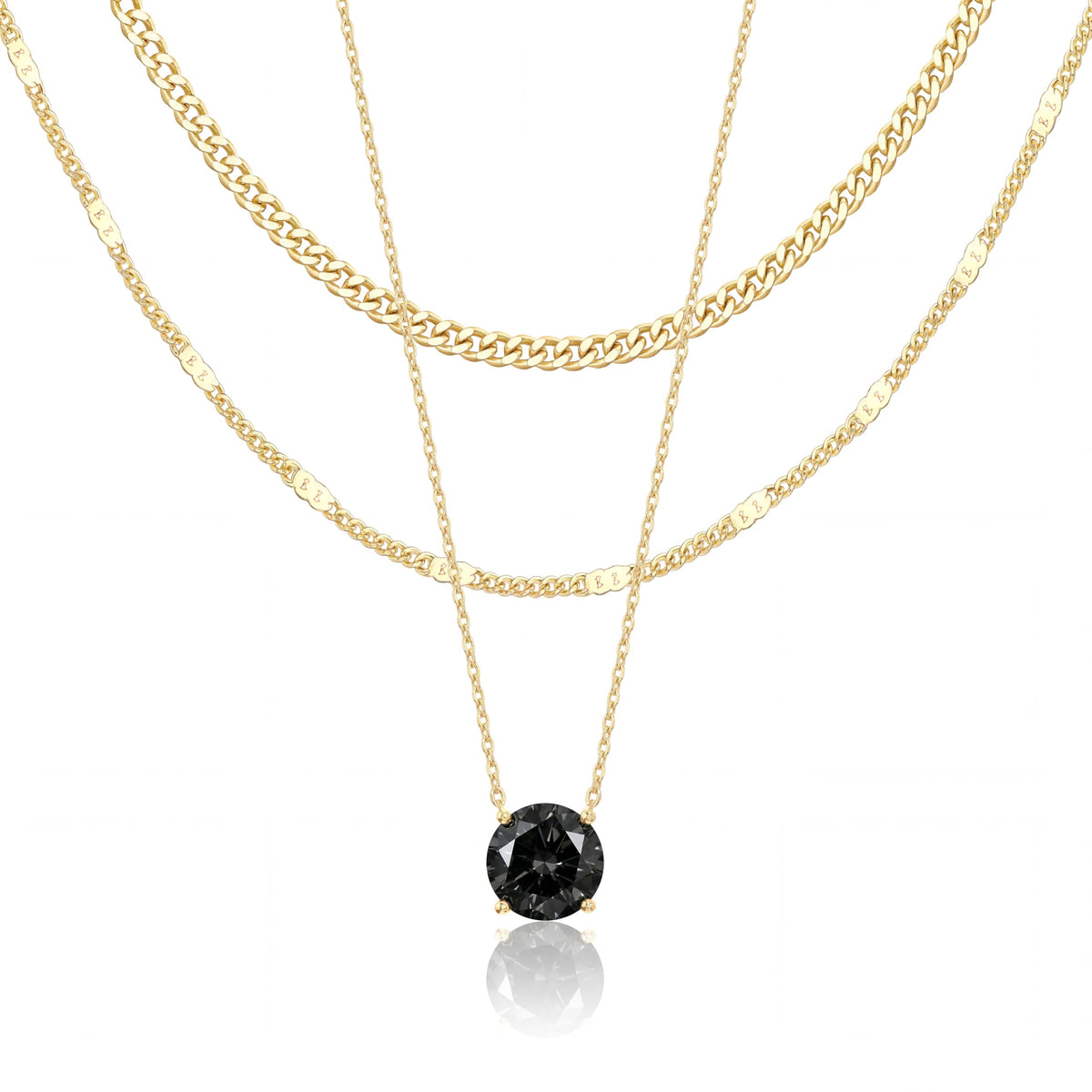 WomenGifts Layered 14K Gold-Plated Pendant Necklace Set