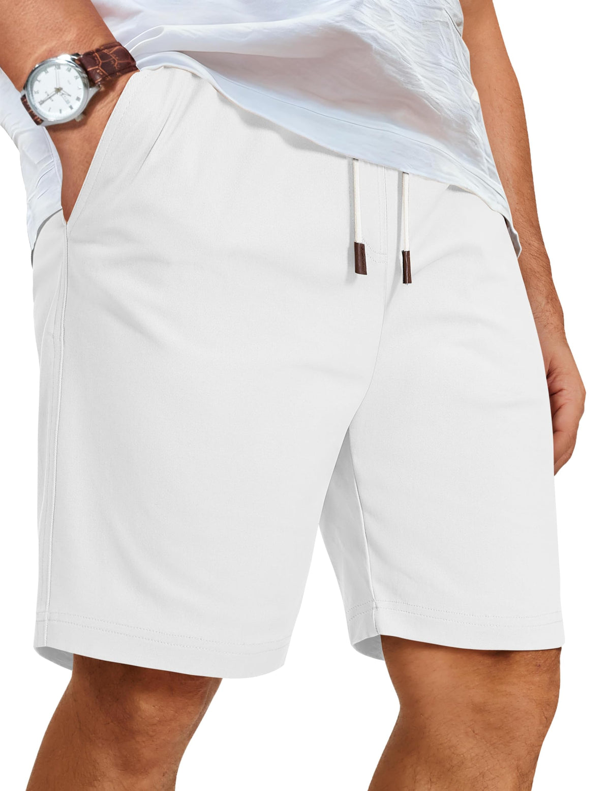 COOFANDY Men's Cotton Drawstring Casual Beach Shorts