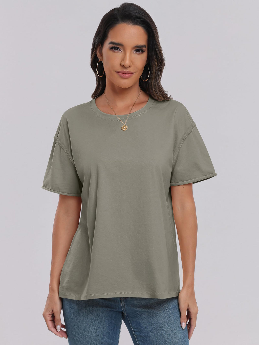 ANRABESS Womens Tops Oversized T Shirts Loose Fit Short Sleeve Crewneck Summer Casual 2026 Trendy Boxy Tee Blouse