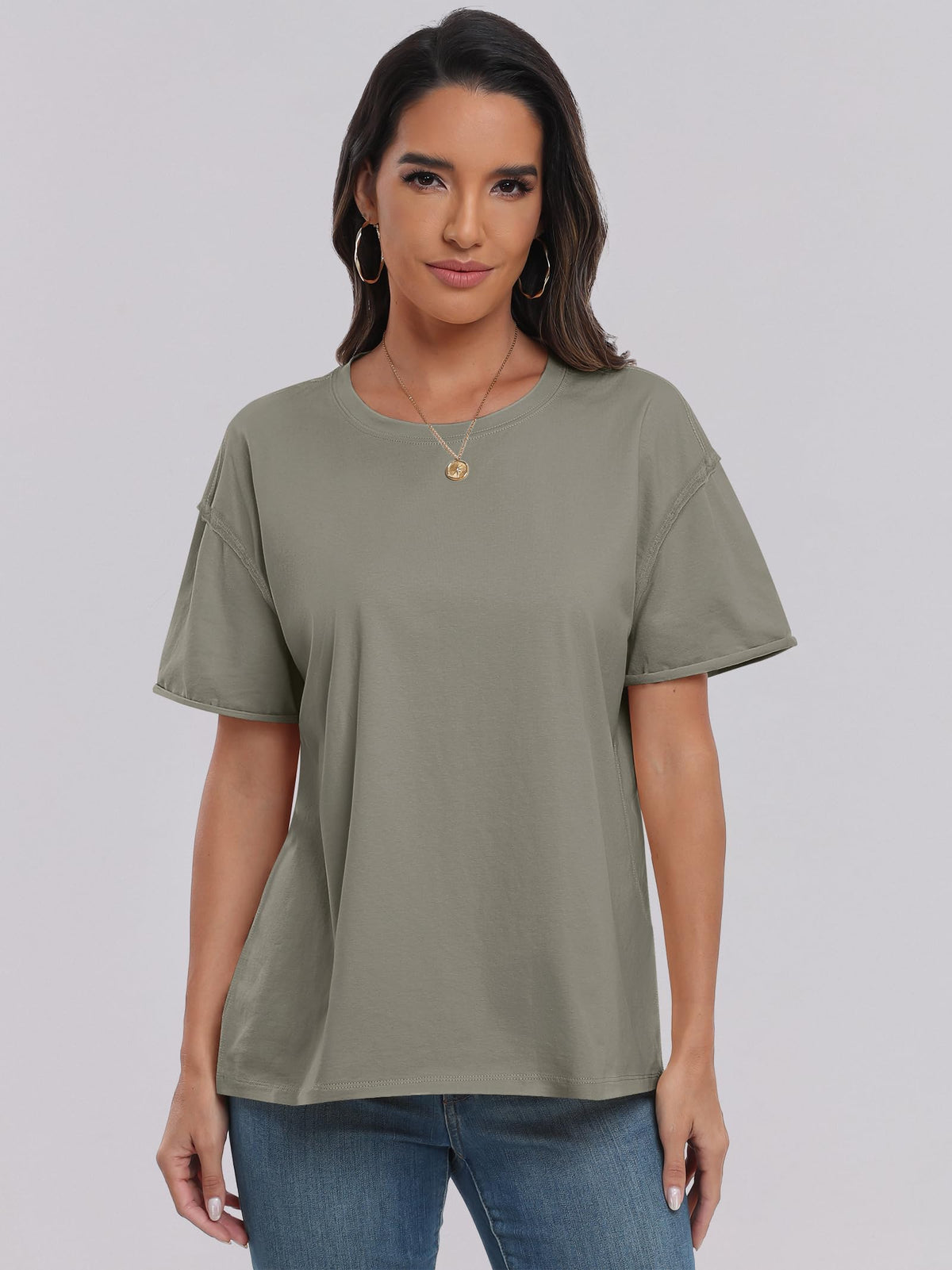 ANRABESS Womens Tops Oversized T Shirts Loose Fit Short Sleeve Crewneck Summer Casual 2026 Trendy Boxy Tee Blouse