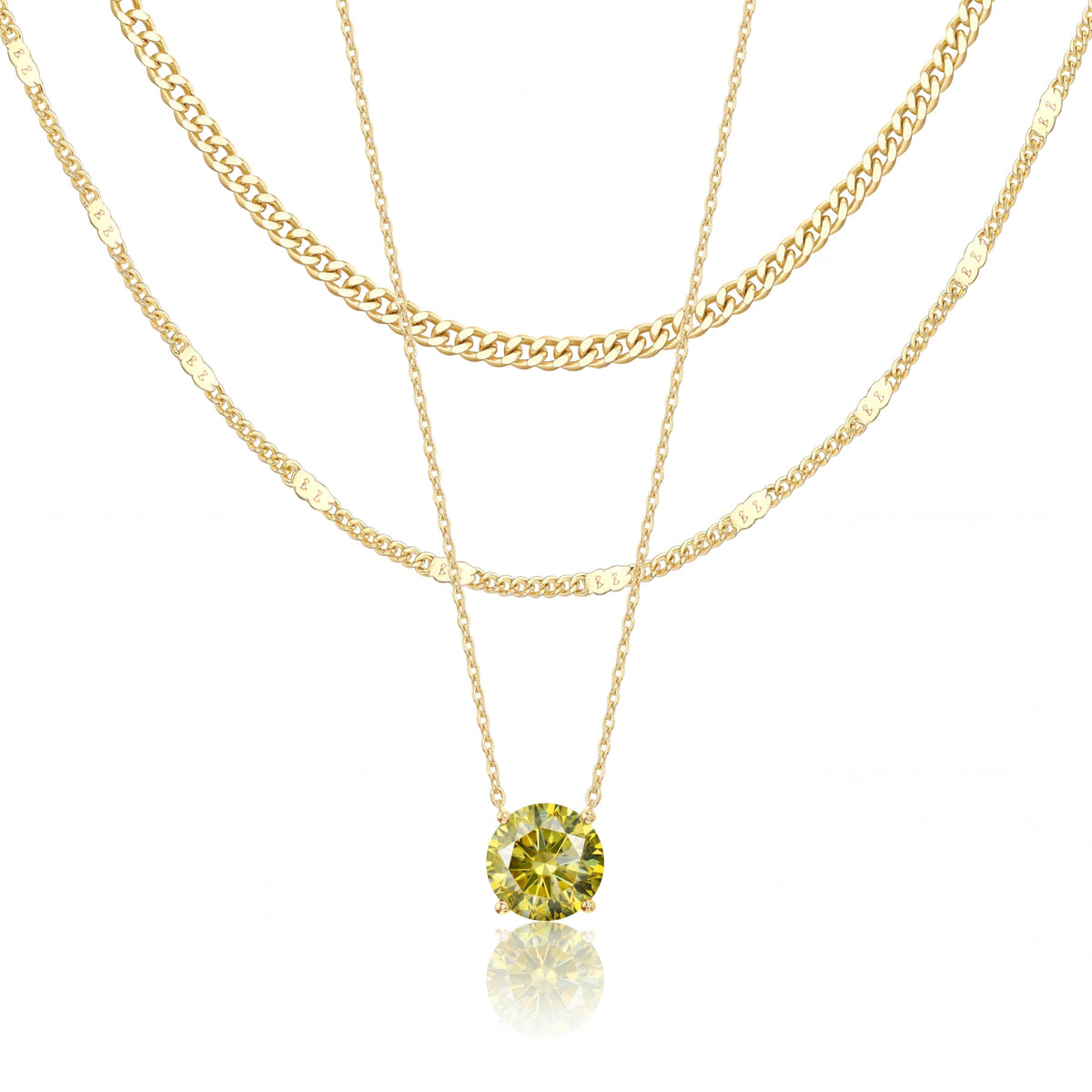 WomenGifts Layered 14K Gold-Plated Pendant Necklace Set