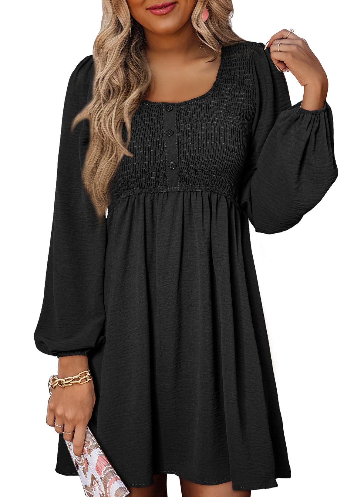 Dokotoo Fall Dresses for Women 2026 Casual Long Sleeve Mini Dress