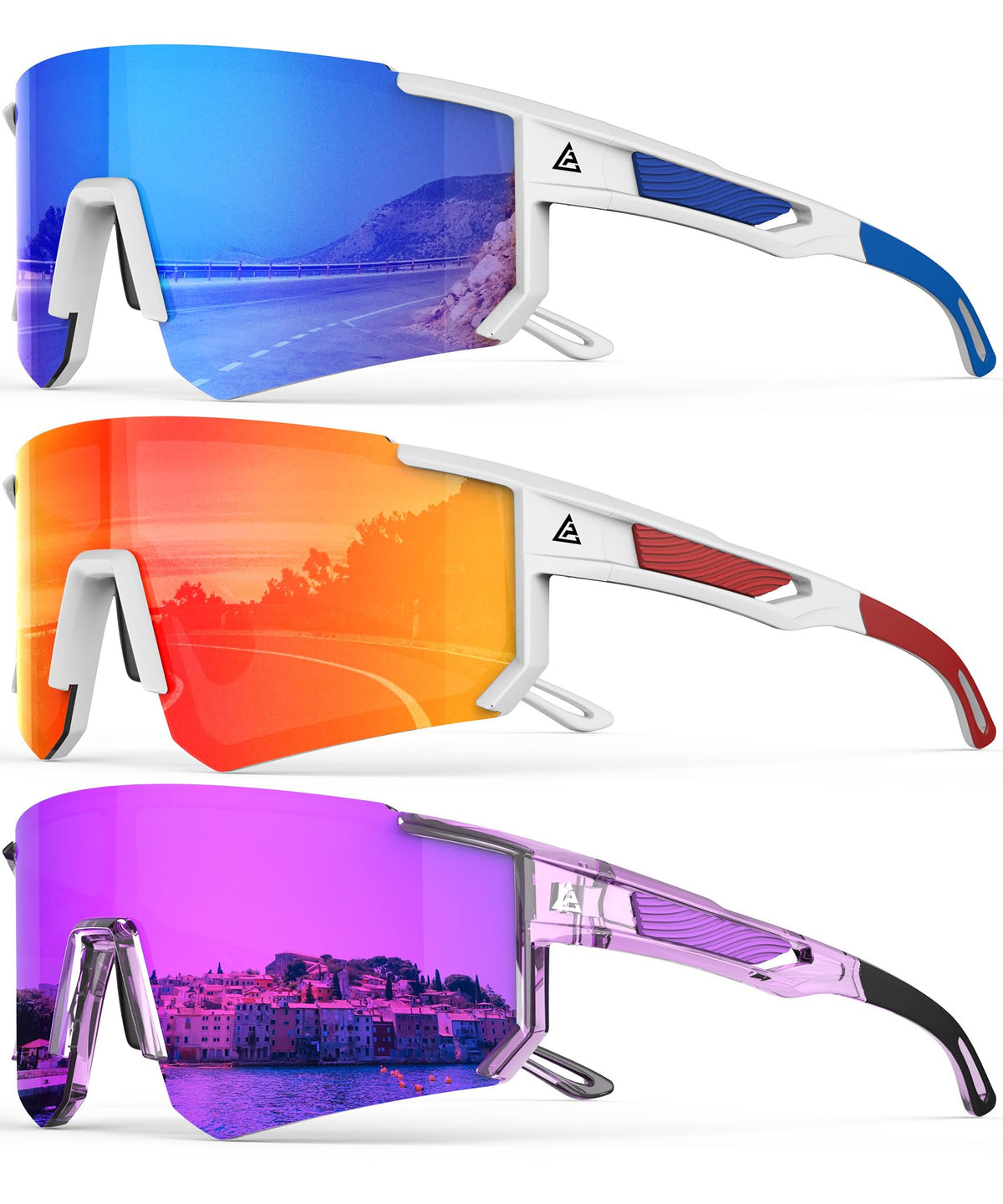 QALLY Polarized Wraparound Sports Sunglasses for Men & Women