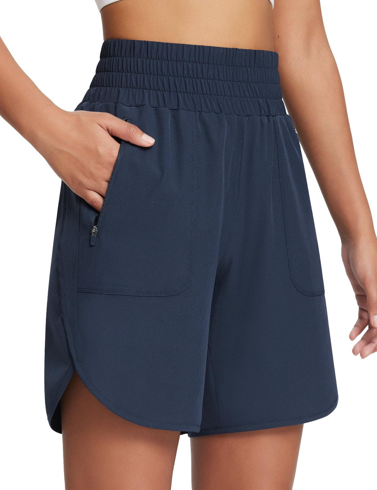 baleaf Women's Athletic Shorts 7'' Running Workout Zipper Pockets UPF50+