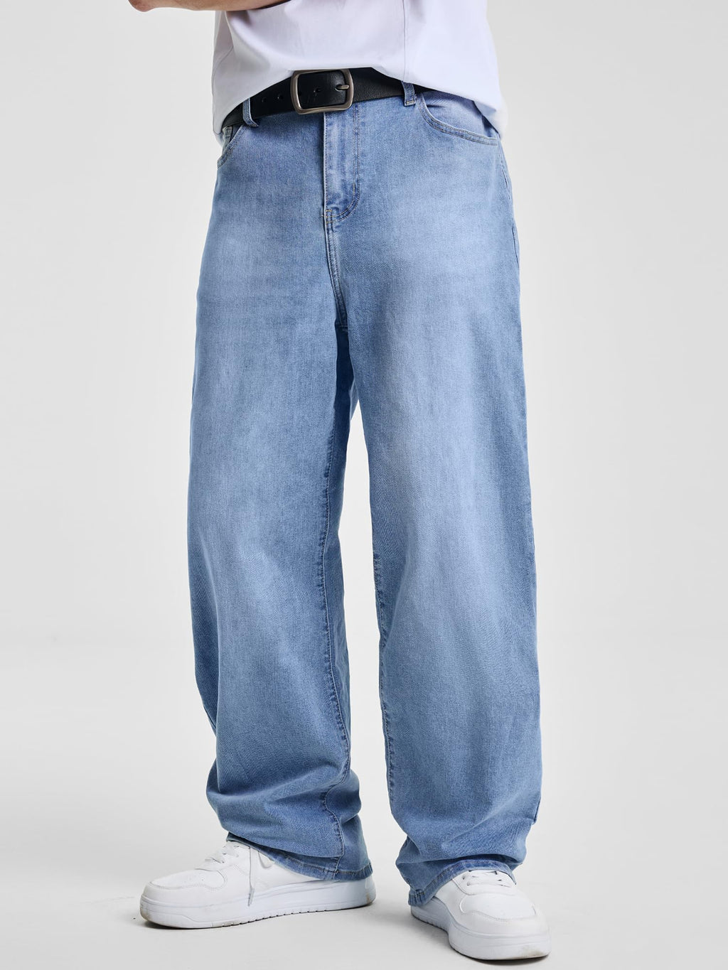 JMIERR Men's Baggy Wide-Leg Y2K Loose Fit Denim Jeans