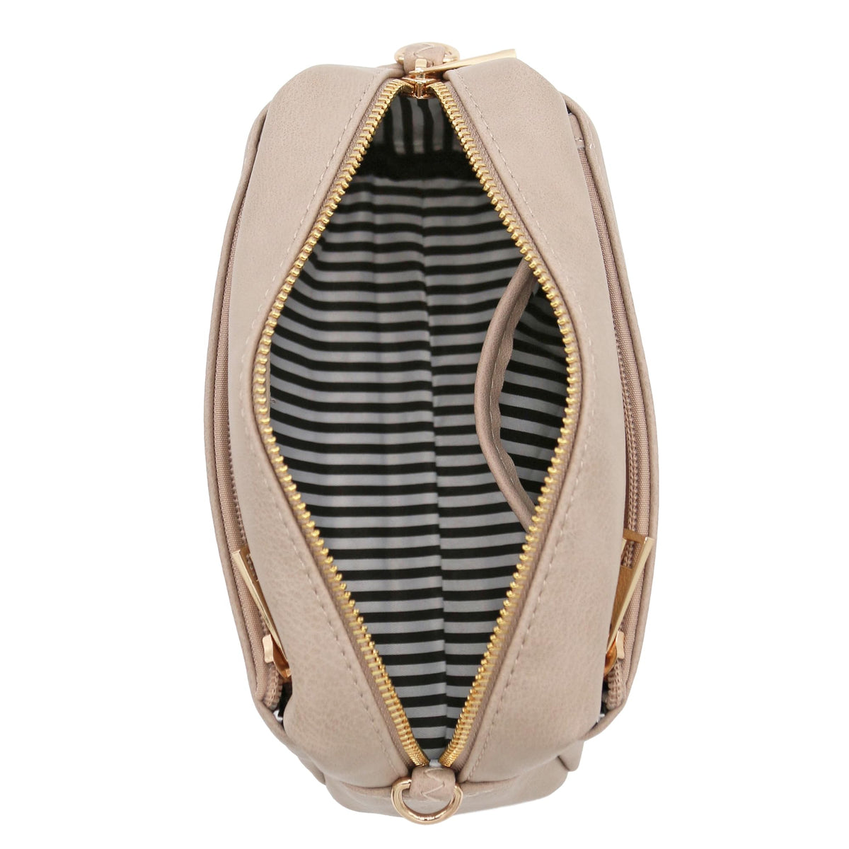 FashionPuzzle Triple Zip Small Crossbody Bag