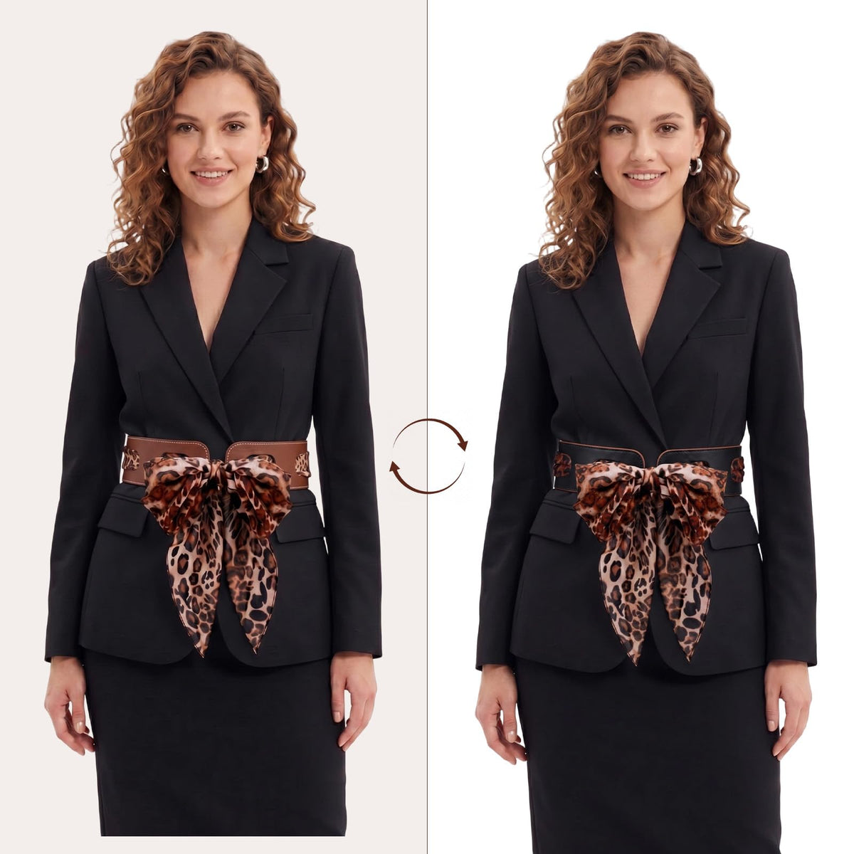 Glitopper 2 Pcs Leather Scarf Belts for Women