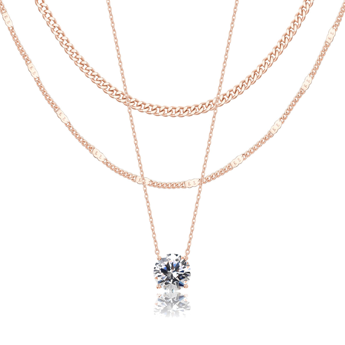 WomenGifts Layered 14K Gold-Plated Pendant Necklace Set