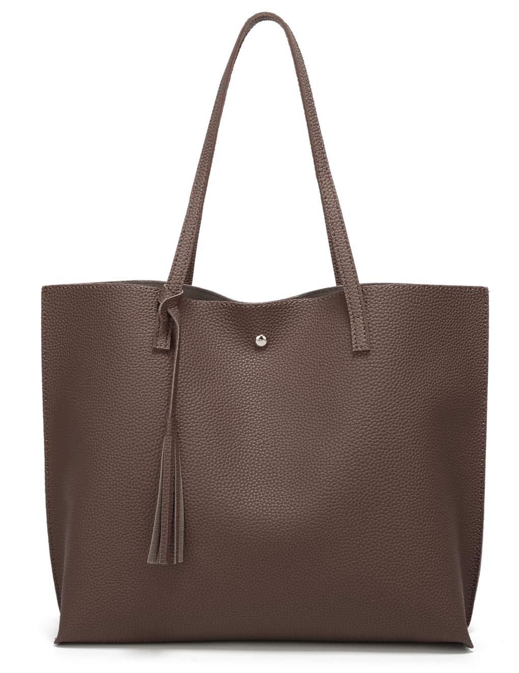Dreubea Women's Soft Faux Leather Large Tassel Tote Shoulder Bag