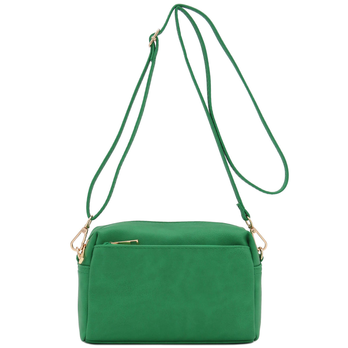 FashionPuzzle Triple Zip Small Crossbody Shoulder Bag